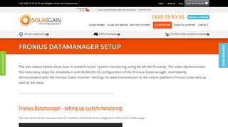 
                            9. Fronius Datamanager Setup | Solargain