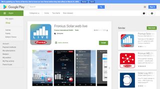 
                            7. Fronius Solar.web live – Appar på Google Play