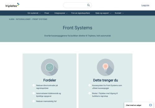 
                            13. Front Systems - Automatisert overføring av kasseoppgjør til Tripletex
