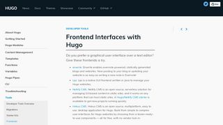 
                            4. Frontend Interfaces with Hugo | Hugo