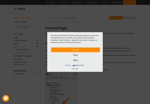 
                            2. Frontend login — Editors Tutorial latest (8.7) documentation