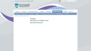 
                            11. Fronter - Digitale ressursar - Surnadal VGS