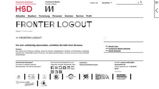 
                            3. Fronter Logout - Fachbereich Medien - Hochschule Düsseldorf