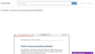 
                            13. Fronter w pracy nauczyciela przedszkola - PDF - DocPlayer.pl