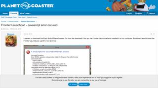 
                            1. Frontier Launchpad - Javascript error occured - Planet Coaster Forums