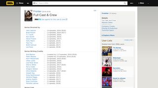 
                            12. Frontier (TV Series 2016– ) - Full Cast & Crew - IMDb