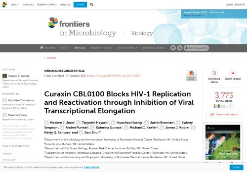 
                            10. Frontiers | Curaxin CBL0100 Blocks HIV-1 Replication and ...