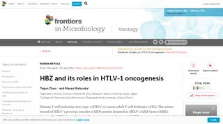 
                            10. Frontiers | HBZ and its roles in HTLV-1 oncogenesis | Microbiology