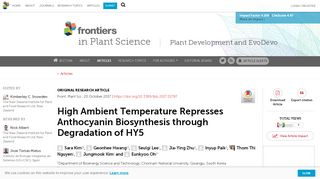 
                            7. Frontiers | High Ambient Temperature Represses Anthocyanin ...