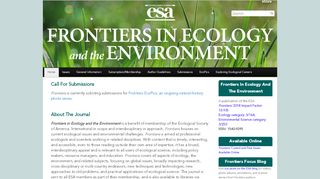 
                            10. Frontiers in Ecology and the Environment
