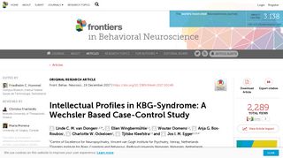 
                            12. Frontiers | Intellectual Profiles in KBG-Syndrome: A Wechsler Based ...