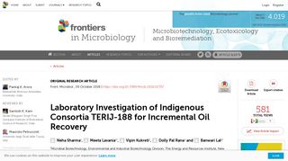 
                            10. Frontiers | Laboratory Investigation of Indigenous Consortia TERIJ-188 ...