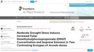 
                            11. Frontiers | Moderate Drought Stress Induces Increased Foliar ...