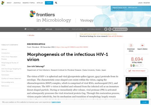 
                            11. Frontiers | Morphogenesis of the Infectious HIV-1 Virion | Microbiology