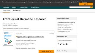 
                            13. Frontiers of Hormone Research Home - Karger Publishers