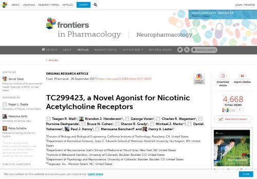 
                            9. Frontiers | TC299423, a Novel Agonist for Nicotinic Acetylcholine ...
