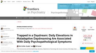 
                            12. Frontiers | Trapped in a Daydream: Daily Elevations in Maladaptive ...