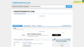 
                            7. frontrunner.ef.com at Website Informer. Login. Visit Frontrunner Ef.