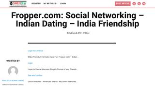 
                            1. Fropper.com: Social Networking - Indian Dating - India Friendship