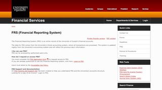 FRS (Financial Reporting System) | Financial Services