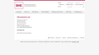 
                            7. FRS GmbH & Co. KG - Fachfirmendetail - BHE Bundesverband ...