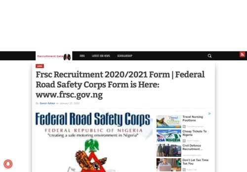 
                            5. Frsc Recruitment 2018/2019 Form | Federal Road Safety Corps Form ...