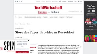 
                            8. Frühjahr 2018: Store des Tages: Pro-Idee in Düsseldorf - TextilWirtschaft