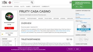 
                            9. Fruity Casa Casino Review - Recommended | The Pogg