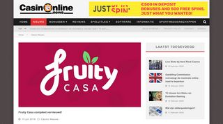 
                            5. Fruity Casa compleet vernieuwd! - Speel nu bij Fruity Casa Casino!