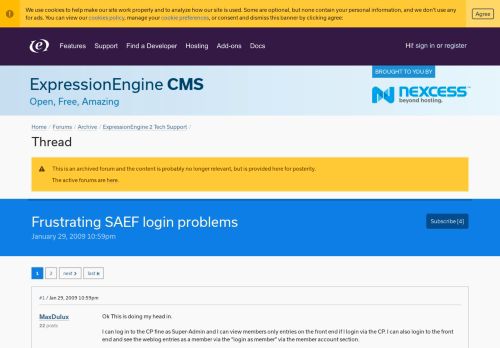 
                            13. Frustrating SAEF login problems | ExpressionEngine 2 Tech Support ...