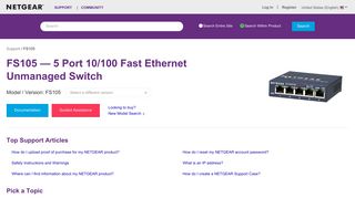 
                            12. FS105 | Product | Support | NETGEAR