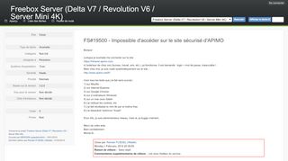 
                            4. FS#19500 : Impossible d'accéder sur le site sécurisé d'APIMO