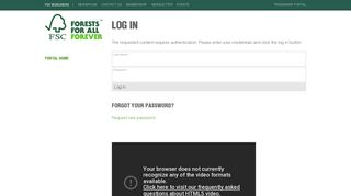 
                            2. FSC Forest Stewardship Council ® · Log in