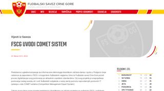 
                            2. FSCG uvodi COMET sistem - Fudbalski savez Crne Gore