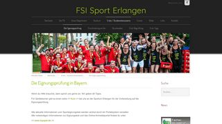 
                            6. FSI Sport Erlangen - Die Eignungsprüfung