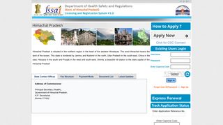 
                            9. FSSAI-(Himachal Pradesh)-Information about Food Safety Department