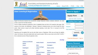 
                            4. FSSAI - Information about State Food Safety Department