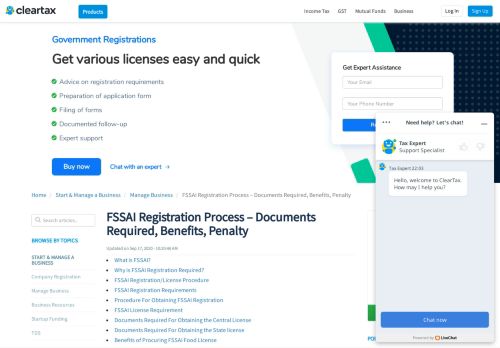 
                            12. FSSAI Registration Process - Documents Required, Benefits, Penalty