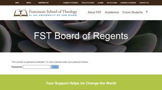 
                            13. FST Board of Regents - Franciscan School of Theology