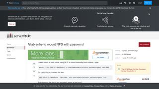 
                            8. fstab entry to mount NFS with password - Server Fault