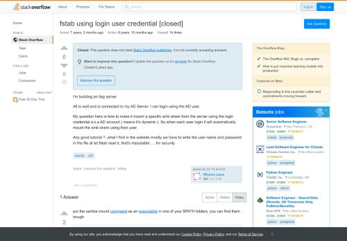 
                            4. fstab using login user credential - Stack Overflow