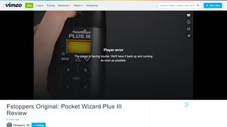 
                            10. Fstoppers Original: Pocket Wizard Plus III Review on Vimeo