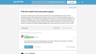 
                            7. FTB Lite ruckelt trotz sehr gutem Laptop. (Minecraft, Laggs, Feed ...