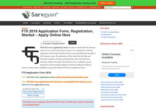 
                            4. FTII 2019 Application Form, Registration, Started- Apply Online Here