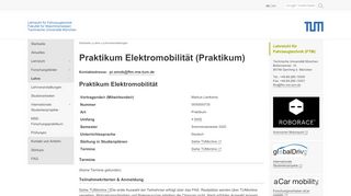 
                            6. FTM: Praktikum Elektromobilität - Lehrstuhl für Fahrzeugtechnik - TUM