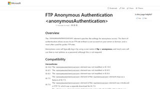 
                            2. FTP Anonymous Authentication ... - Microsoft Docs