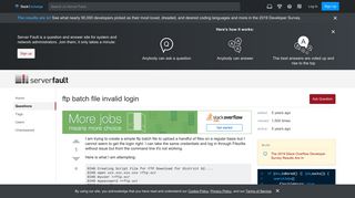 
                            10. ftp batch file invalid login - Server Fault