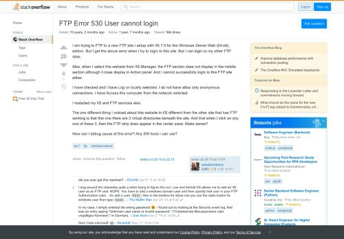 
                            13. FTP Error 530 User cannot login - Stack Overflow