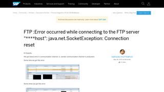 
                            3. FTP :Error occurred while connecting to the FTP server 