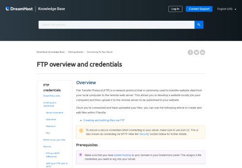 
                            8. FTP overview and credentials – DreamHost